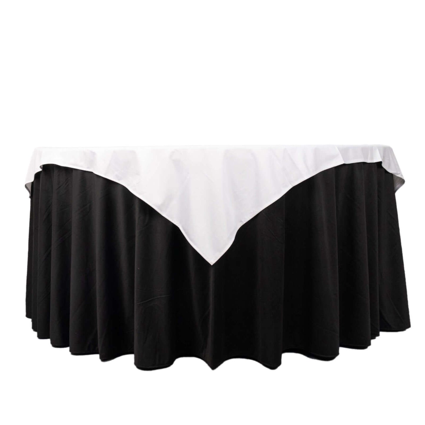 Scuba 54"x54" Table Overlay Square Tablecloth White - Wrinkle Free & Stain Resistant Table Cover