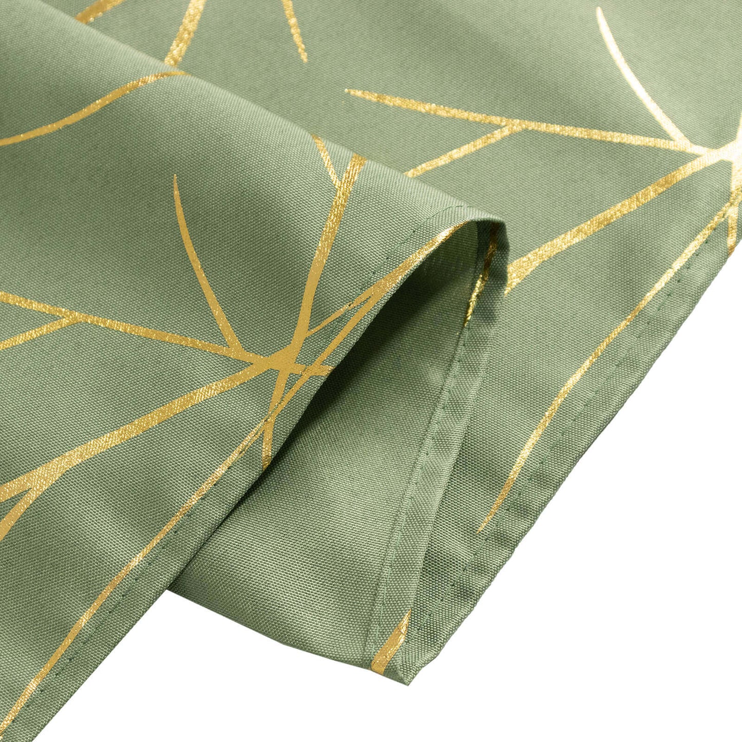 Polyester 60"x102" Rectangle Tablecloth Dusty Sage Green with Gold Foil Tree Branch Pattern - Wrinkle-Resistant & Durable Table Cover