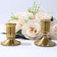 Set of 4 Metal Taper Candle Holders Vintage Gold with Sturdy Round Base - Traditional Pillar Candlestick Holders 2.5", 3"