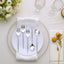 24-Pack Plastic Fork and Spoon Set Metallic Silver - Heavy Duty Disposable Modern Utensils 6"