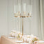Metal 9-Arm Round Cluster Taper Candelabra Table Centerpiece Gold - Candlestick Holder Table Centerpiece With Drip Accents and Clear Glass Shades 40"
