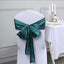 5 Pack Satin Chair Sashes Peacock Teal - Durable Chair Bows with Shiny Finish 6"x106"