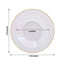 10-Pack Plastic Dessert Salad Bowls Clear Round Design with Gold Beaded Rim - Disposable Soup Bowls 12oz