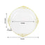 10-Pack Plastic 8" Round Dessert Plates in Clear with Gold Leaf Embossed Rim - Disposable Vintage Baroque Style Salad Plates