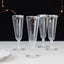 12-Pack Plastic Champagne Flutes Clear with Silver Rim - Stylish Disposable Cocktail Glasses for Parties 5oz 6"