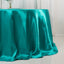 Satin 132" Round Tablecloth Turquoise - Stylish Seamless Table Cover