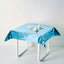 Metallic Foil Tablecloth Square Turquoise - Stylish Disposable Party Cover 50"x50"