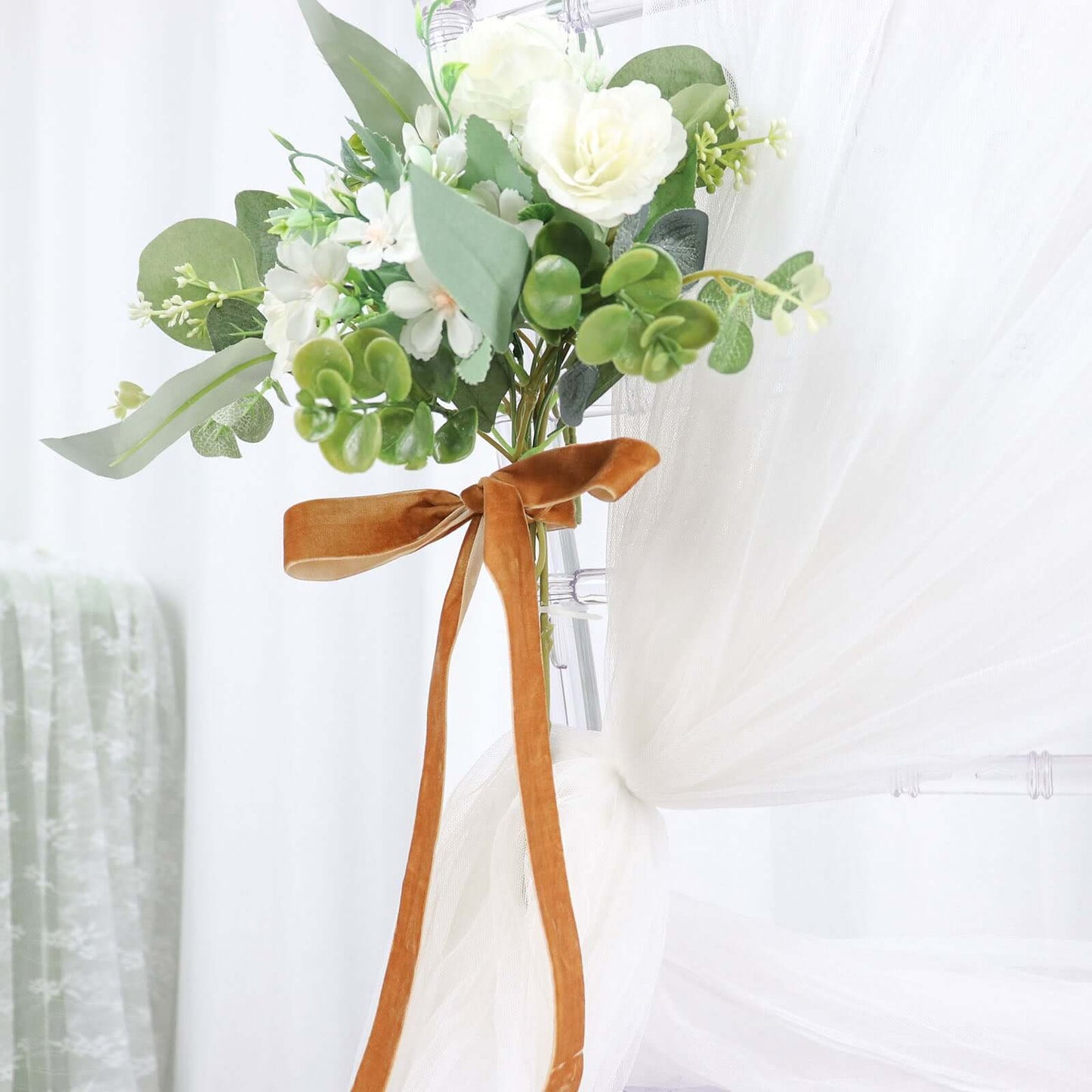 10 Yards Gold 1" Velvet Single Faced Ribbon Spool, DIY Craft Supplies, Velvet and Nylon Ribbon Roll