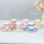 24-Pack Paper Cup and Saucer Set in Mixed Vintage Floral Print - Disposable Tea Party Supplies Kit for Baby Showers & Birthdays