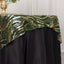 Mesh 72"x72" Table Overlay Square Tablecloth Hunter Emerald Green - Wave Embroidered Sequins Table Topper