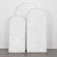 Set of 3 White Crushed Velvet Chiara Backdrop Stand Covers For Round Top Wedding Arches - 5ft, 6ft, 7ft