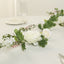 6ft White Silk Rose Peony Flower Garland, Mixed Floral Greenery Garland Artificial Hanging Vine