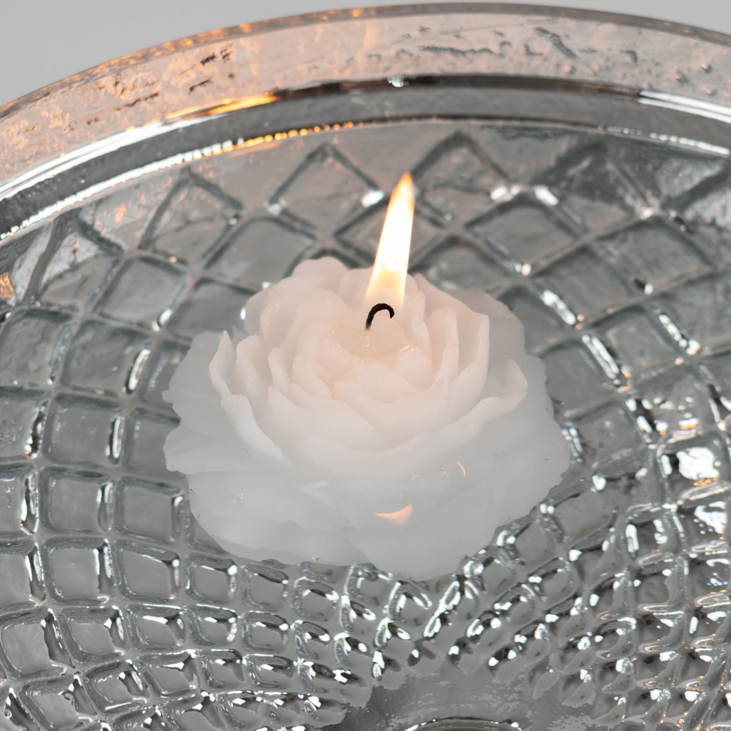 5-Pack Scented Candles Floating Peony Flower Design White Wax - Decorative Party Favors with Individual Gift Boxes & Ribbons 3"