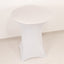 Spandex 36" Round Cocktail Table Cover White - Easy to Maintain Stretch Fitted Highboy Tablecloth for Events