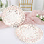 25-Pack Paper Round Dinner Plates 9" White with Metallic Rose Gold Polka Dots - Disposable 300GSM Party Plates for Banquets & Celebrations