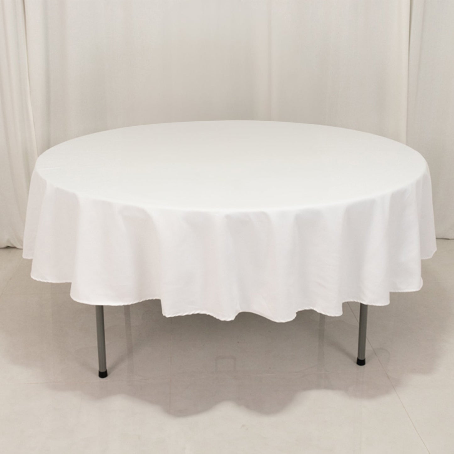 Cotton Blend 90" Round Tablecloth White - Wrinkle-Resistant Design for Versatile Settings