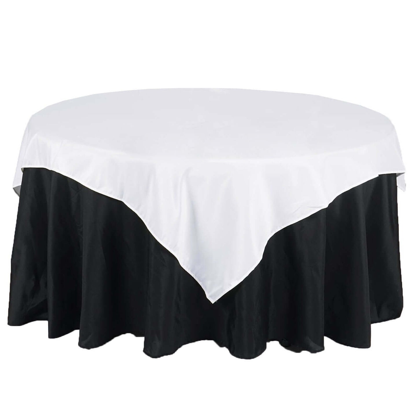 Polyester 70"x70" Table Overlay Square Tablecloth White - Wrinkle-Resistant & Durable Table Cover for Events
