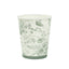 24 Pack Disposable Paper Cups in White Sage Green French Toile Pattern, Elegant Party Cups - 9oz