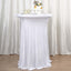 Spandex 30" Round Cocktail Table Cover Skirt White With Natural Wavy Drapes