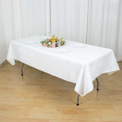 Premium Polyester 54"x96" Rectangle Tablecloth White - Durable 220GSM Stain-Resistant Fabric for Weddings & Events