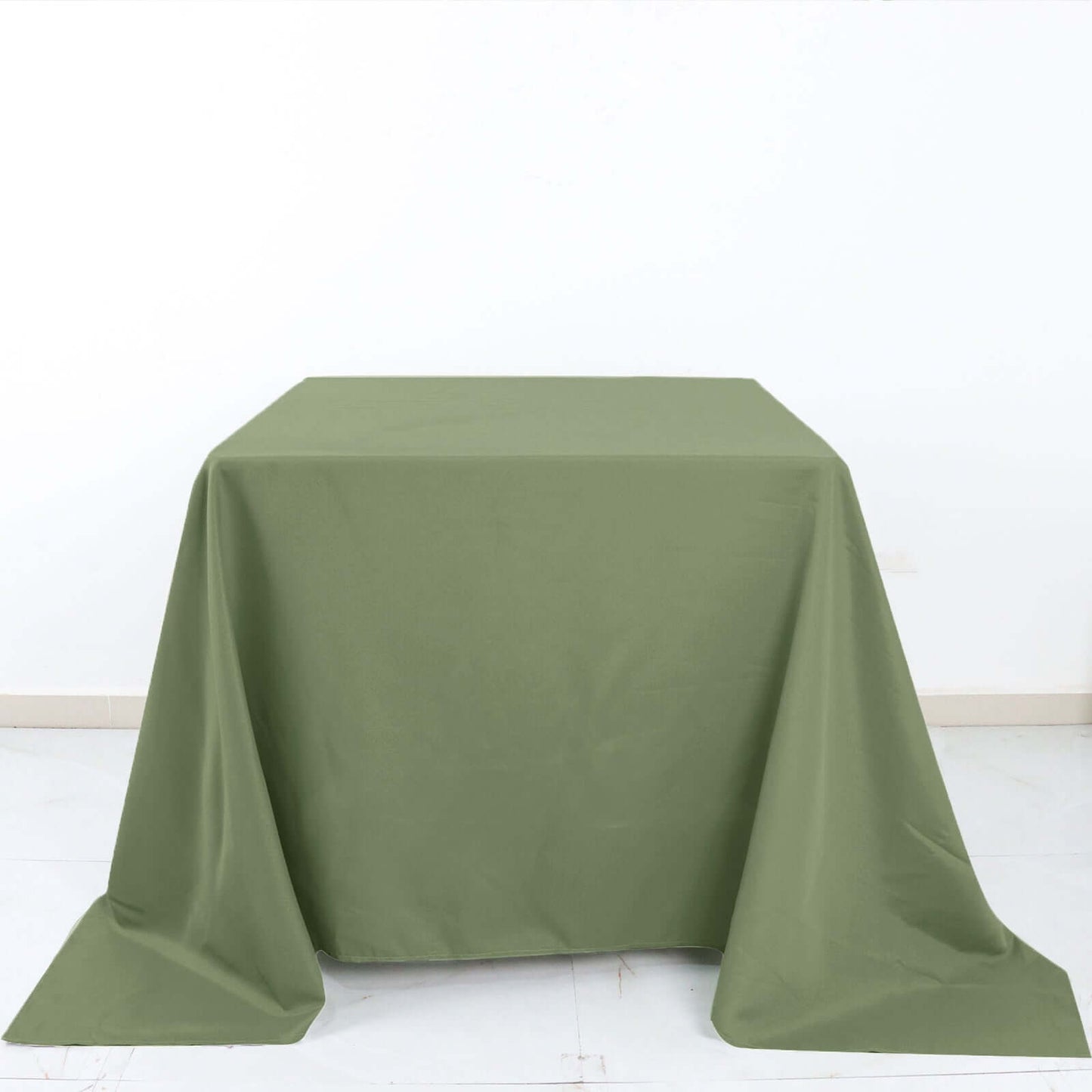 Polyester Square 90"x90" Tablecloth Dusty Sage Green - Wrinkle-Resistant & Durable Table Cover