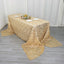 Mesh 90"x156" Rectangle Tablecloth Champagne - Wave Sequin Embroidered Table Cover