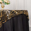 Mesh 72"x72" Table Overlay Square Tablecloth Black Gold - Wave Embroidered Sequins Table Topper