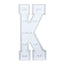 Giant LED Marquee Light Up Letter "K", White 4ft Pre-Cut Foam Board with 10 Warm White Battery Operated LEDs, Glue Gun and Sticks