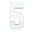 Giant LED Marquee Light Up Number "5", White 4ft Pre-Cut Foam Board with 10 Warm White Battery Operated LEDs, Glue Gun and Sticks