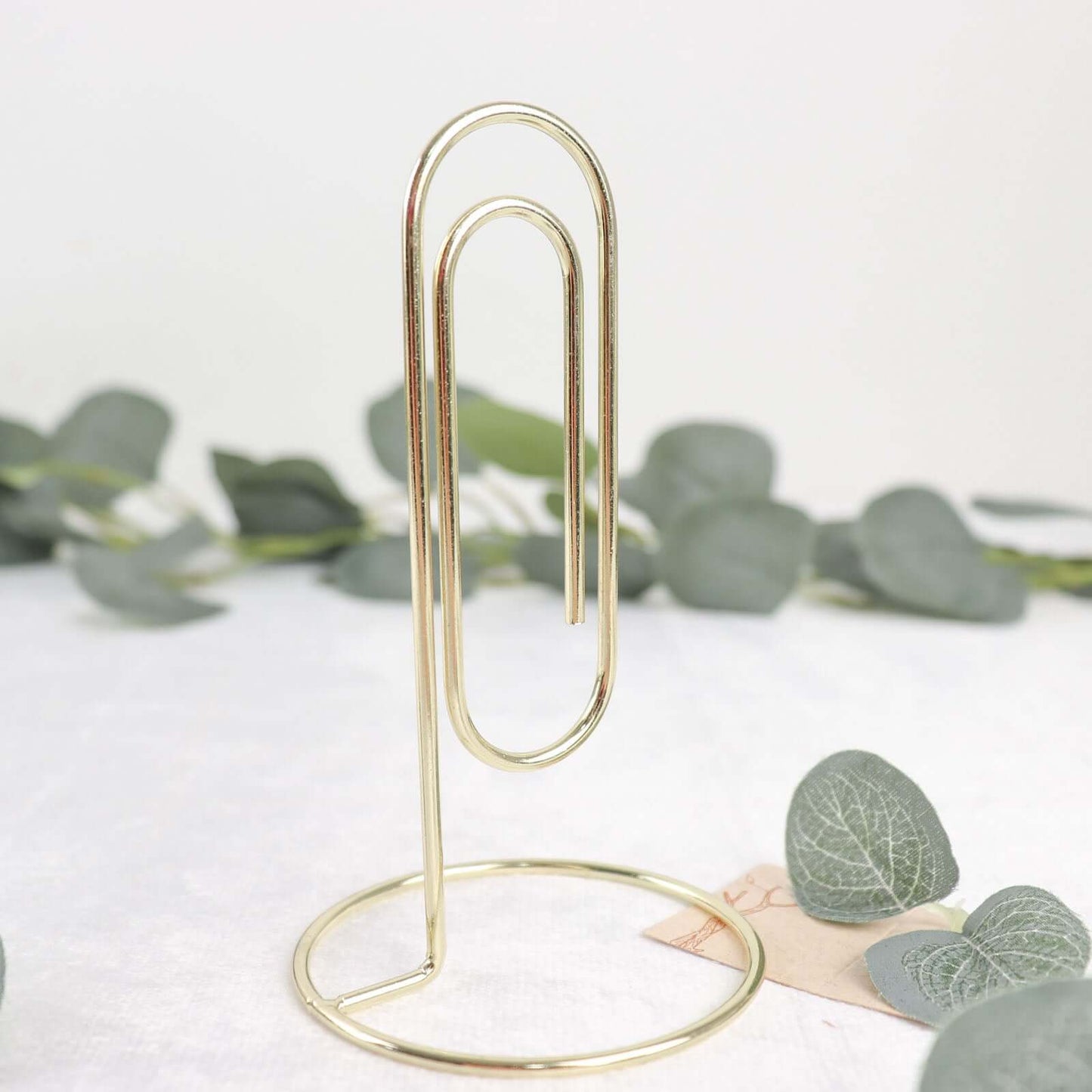 5-Pack Metal Card Holder Stands Paperclip Design Gold - Table Number Stands and Wedding Menu Clips 5"