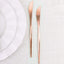 24-Pack Plastic Knives Glossy Rose Gold - Premium Heavy Duty Disposable Flatware Cutlery 8"