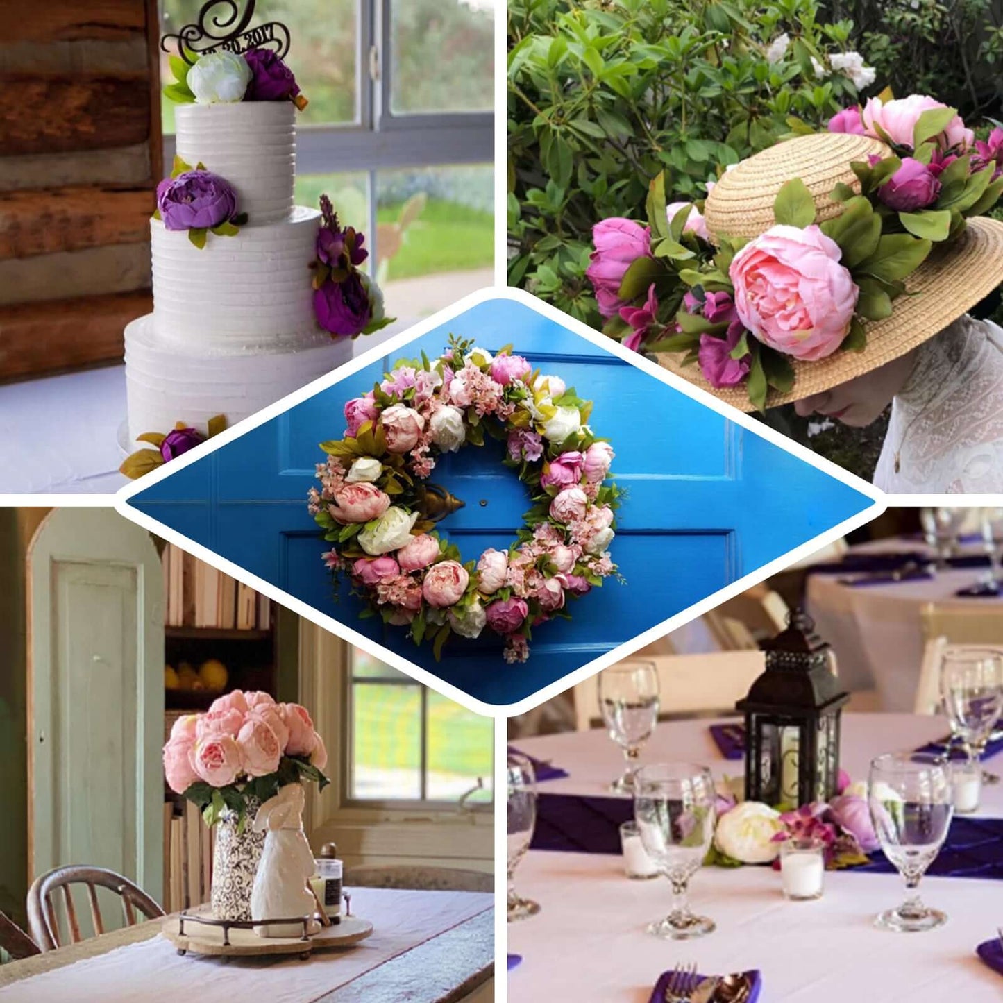 10-Pack Artificial Peony Flower Heads Pink - Versatile Faux Craft Flowers for DIY Event Styling Scrapbooking & Floral Arrangements 3"