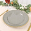 6-Pack Acrylic Round Charger Plates 13" in Charcoal Gray with Gold Beaded Rim, Decorative Dinner Party Charger Tableware