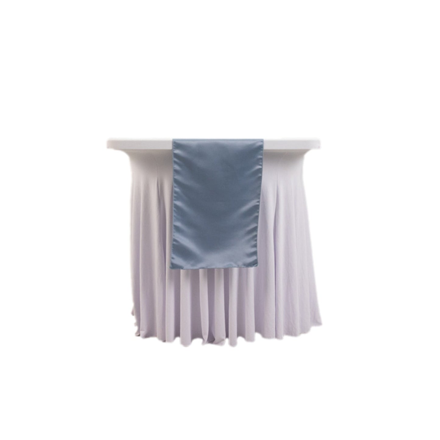 Lamour Satin 12"x108" Table Runner Dusty Blue - Smooth & Lustrous Finish