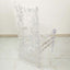 Organza Chiavari Chair Slipcover with Floral Sequin Embroidery White - Stylish Lace Chair Back Cover for Weddings