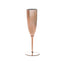 6-Pack Plastic Champagne Flutes in Metallic Rose Gold - Classy Disposable Champagne Glasses for Toasting & Cocktail Parties 5oz