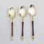 24-Pack Plastic Dessert Spoons with Roman Column Handle Gold/Brown - European Style Disposable Utensils 6"