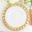 6-Pack Plastic Round Charger Plates 13" in Gold with Bejeweled Rim, Luxe Decorative Dinner Party Charger Tableware