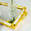 Resin Mirrored Rectangle Serving Tray 15"x10" in White with Gold Baroque Design, Stylish Decorative Vanity Tray Centerpiece