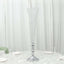 2-Pack Crystal Beaded Trumpet Vase Set Silver - Table Centerpiece for Grand Occasions 40"