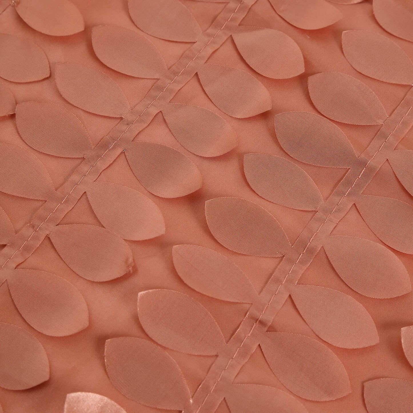 Taffeta 72"x72" Table Overlay Square Tablecloth Terracotta (Rust) - 3D Leaf Petal Table Cover