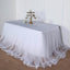 Extra Long Tulle 14ft Table Skirt White with Satin Edge - Table Cover for Baby Showers & Events - Linen Luxes