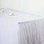Extra Long Tulle 17ft Table Skirt White with Satin Edge - Table Cover for Baby Showers & Events - Linen Luxes