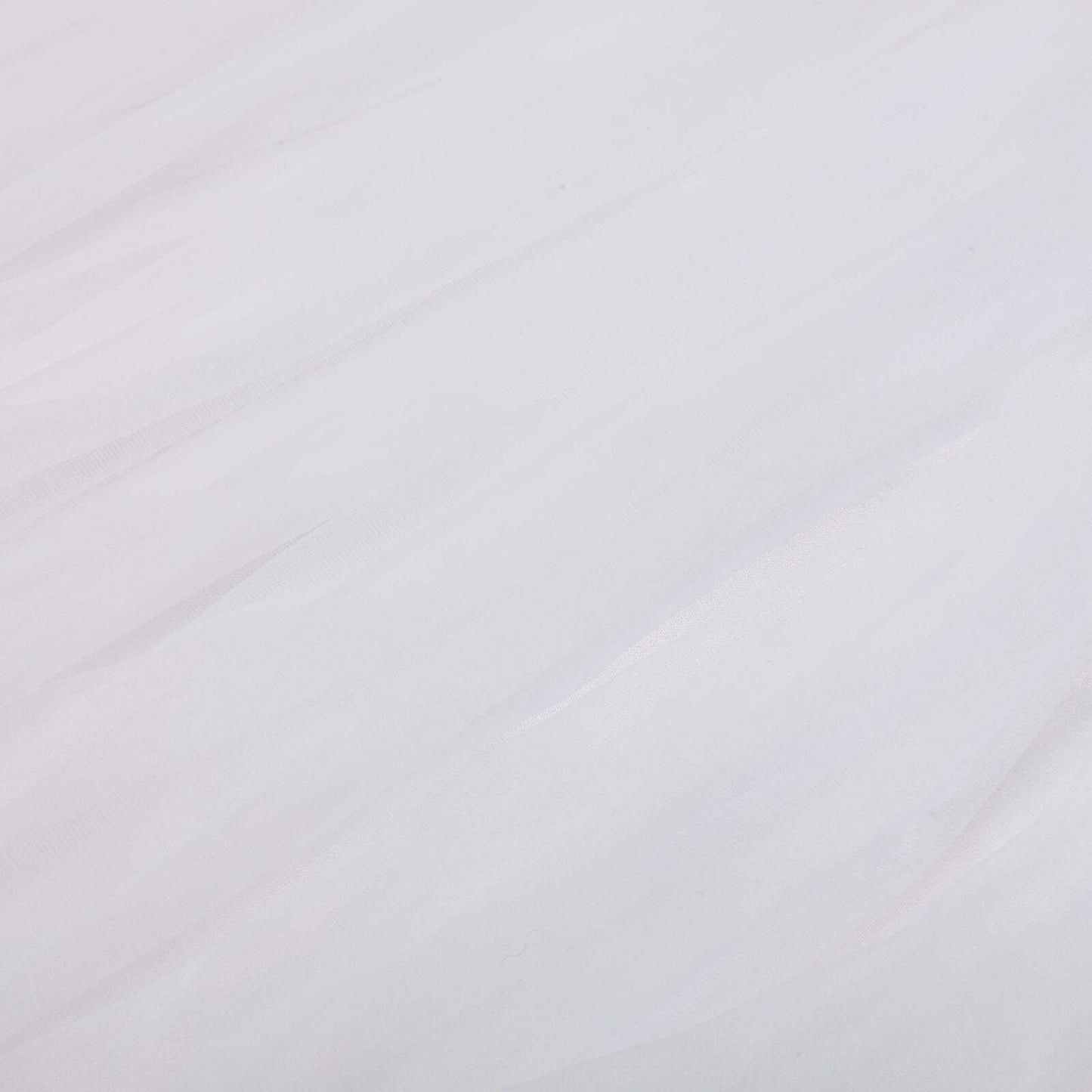 Extra Long Tulle 17ft Table Skirt White with Satin Edge - Table Cover for Baby Showers & Events - Linen Luxes