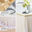 Extra Long Tulle 17ft Table Skirt White with Satin Edge - Table Cover for Baby Showers & Events - Linen Luxes
