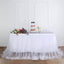 Extra Long Tulle 17ft Table Skirt White with Satin Edge - Table Cover for Baby Showers & Events - Linen Luxes