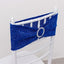 5 Pack Chair Sashes Shimmer Tinsel Spandex 5"x12" with Silver Rhinestone Buckles Royal Blue - Stylish Chair Bands