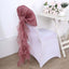 Chiffon Chair Sash with Curly Design Mauve Cinnamon Rose - Stylish Chair Decorations