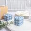 2-Pack LED Flameless Cube Candles Flickering Warm White Dusty Blue - Battery Operated Bubble Design 2"