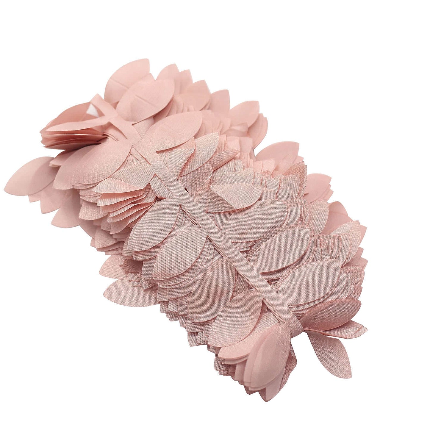 Taffeta Ribbon Sash with 4" Leaf Petal Design Dusty Rose 50ft - Sophisticated Artificial Fabric Garland